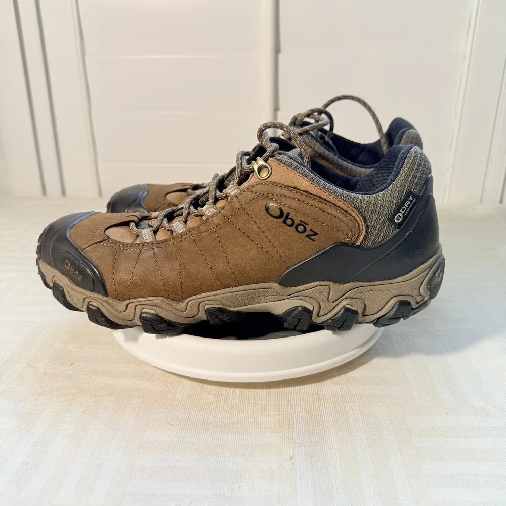 Oboz Bridger Low BDry Waterproof Hiking Shoes Sneakers Brown Black Mens Size 9.5